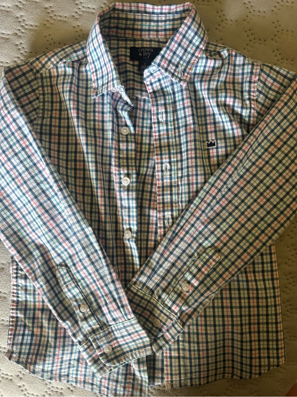 Crown & Ivy boy’s Multicolor Plaid Button-Down Shirt